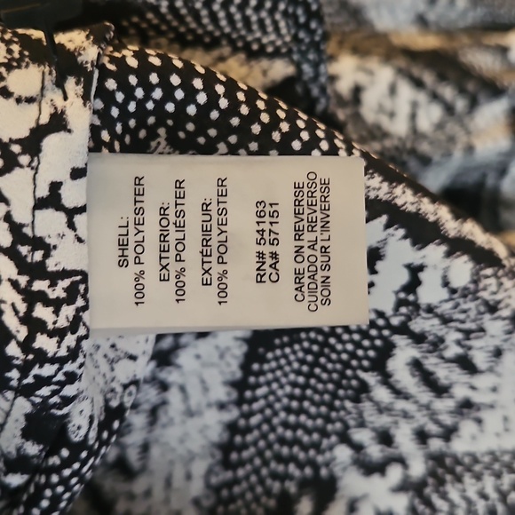 Karl Lagerfeld Black and White Ruffled Tie Front Blouse - Picture 6 of 6